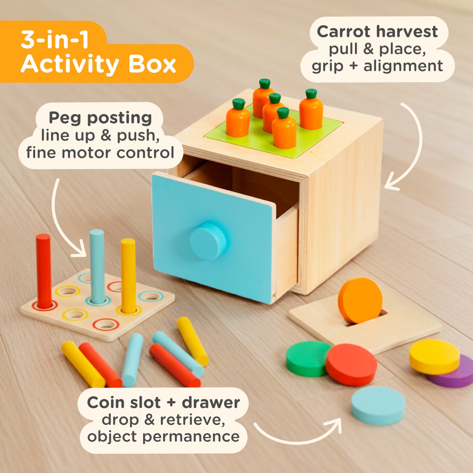 Nene Toys Baby & Toddler Toys Learning Box +12M giochi legno 12-24 mesi