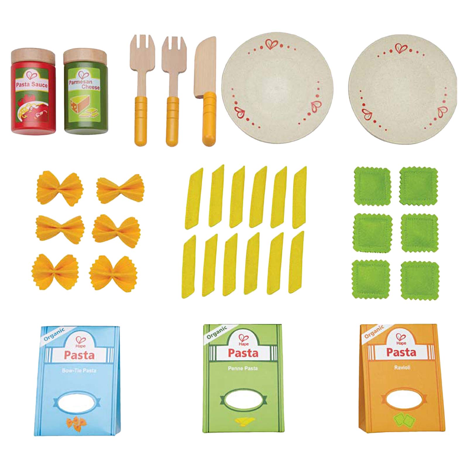 Hape Cucina e accessori E3125 Pasta e Condimenti set cucina giocattolo