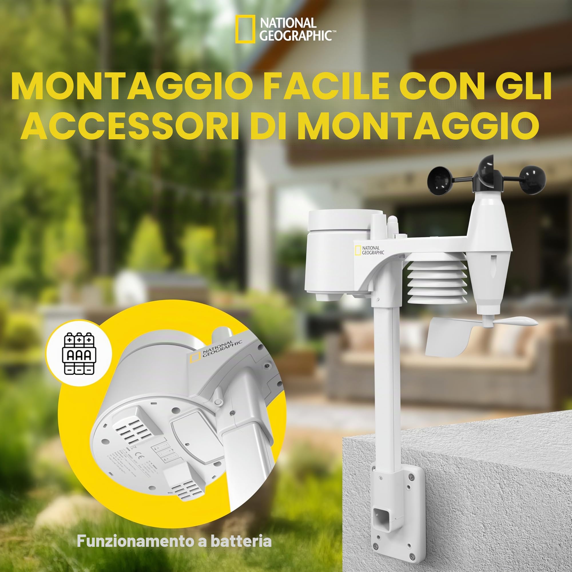 National Geographic Stazioni meteorologiche ed elettronica outdoor Stazione meteo wireless 7 in 1