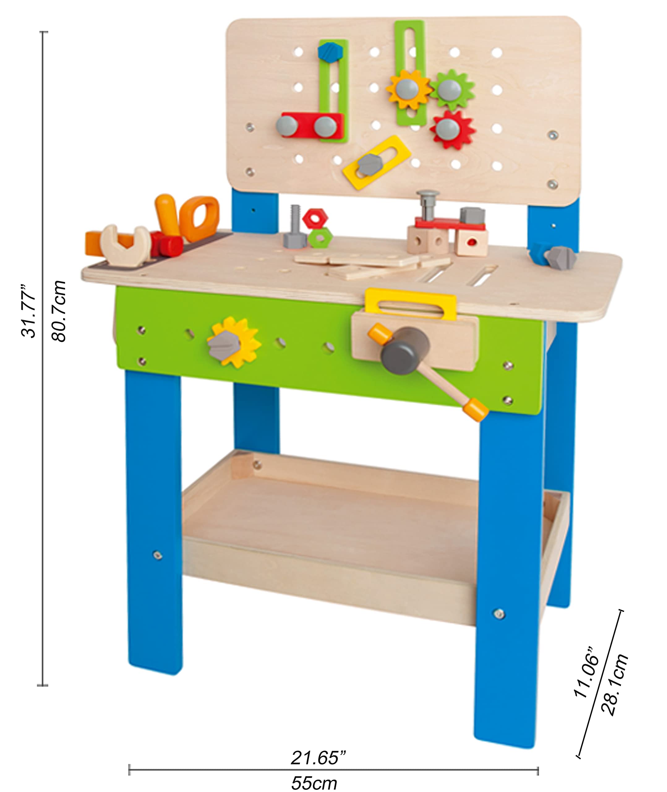 Hape Giochi di ruolo Banco da Lavoro banco da lavoro 35 pezzi regolabile