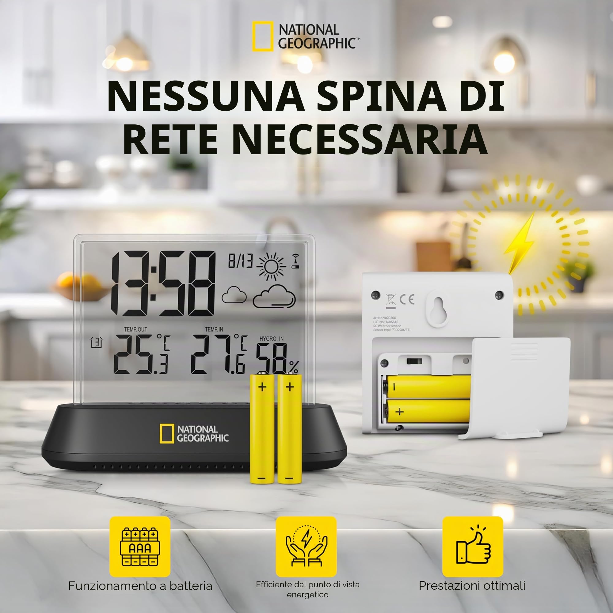 National Geographic Stazioni meteorologiche ed elettronica outdoor stazione meteo trasparente
