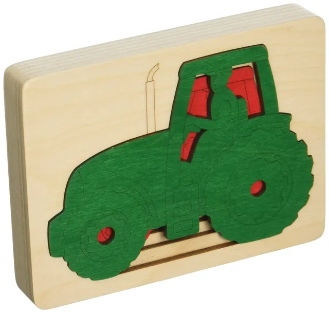 Hape Puzzle E6513 I 5 Trattori puzzle a sovrapposizione in legno