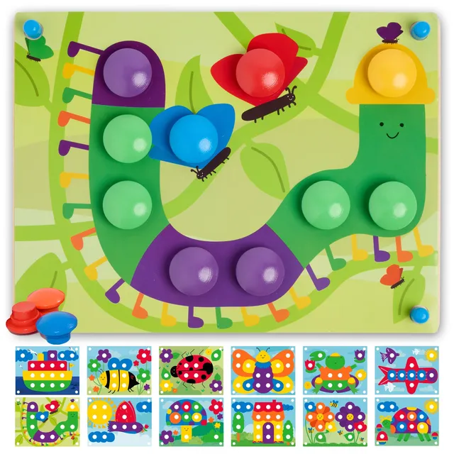 Nene Toys Puzzles & Learning Wooden Color Matching Puzzle, puzzle colori, 12 schede
