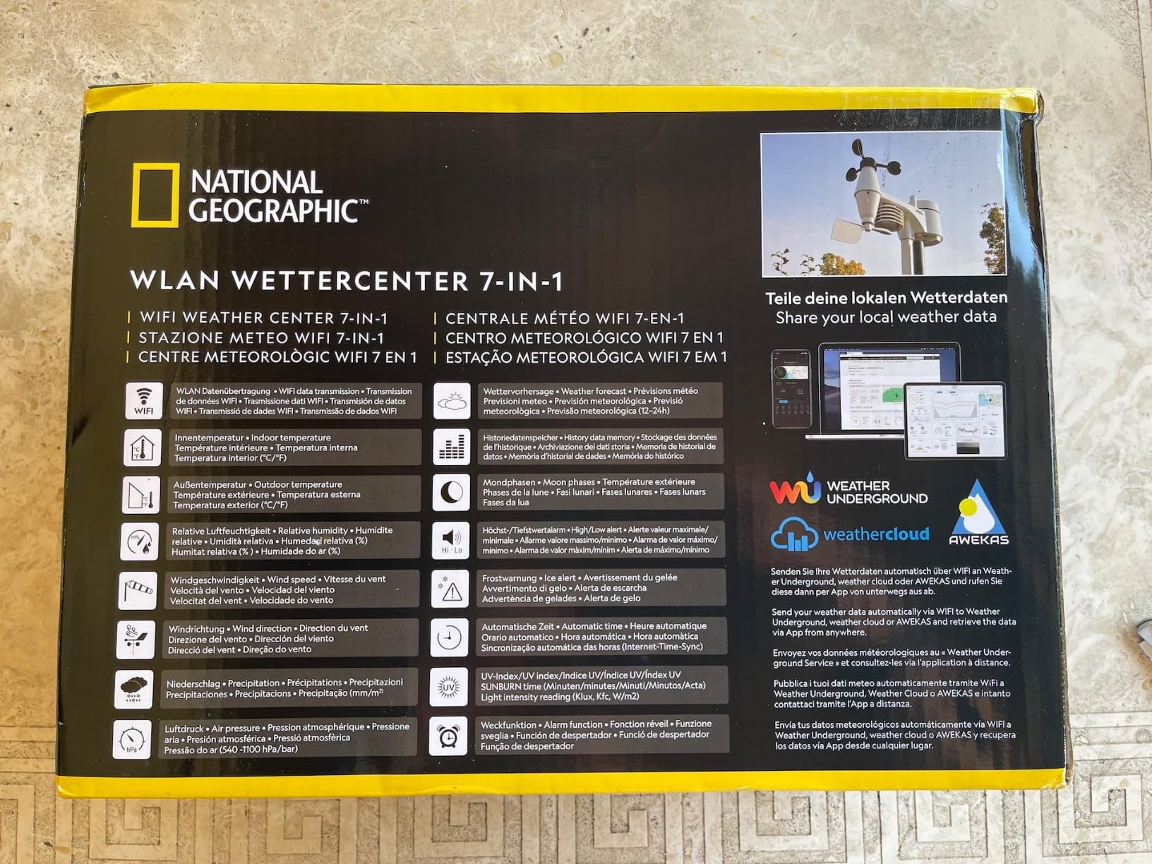 National Geographic Stazioni meteorologiche ed elettronica outdoor Stazione meteo wireless 7 in 1