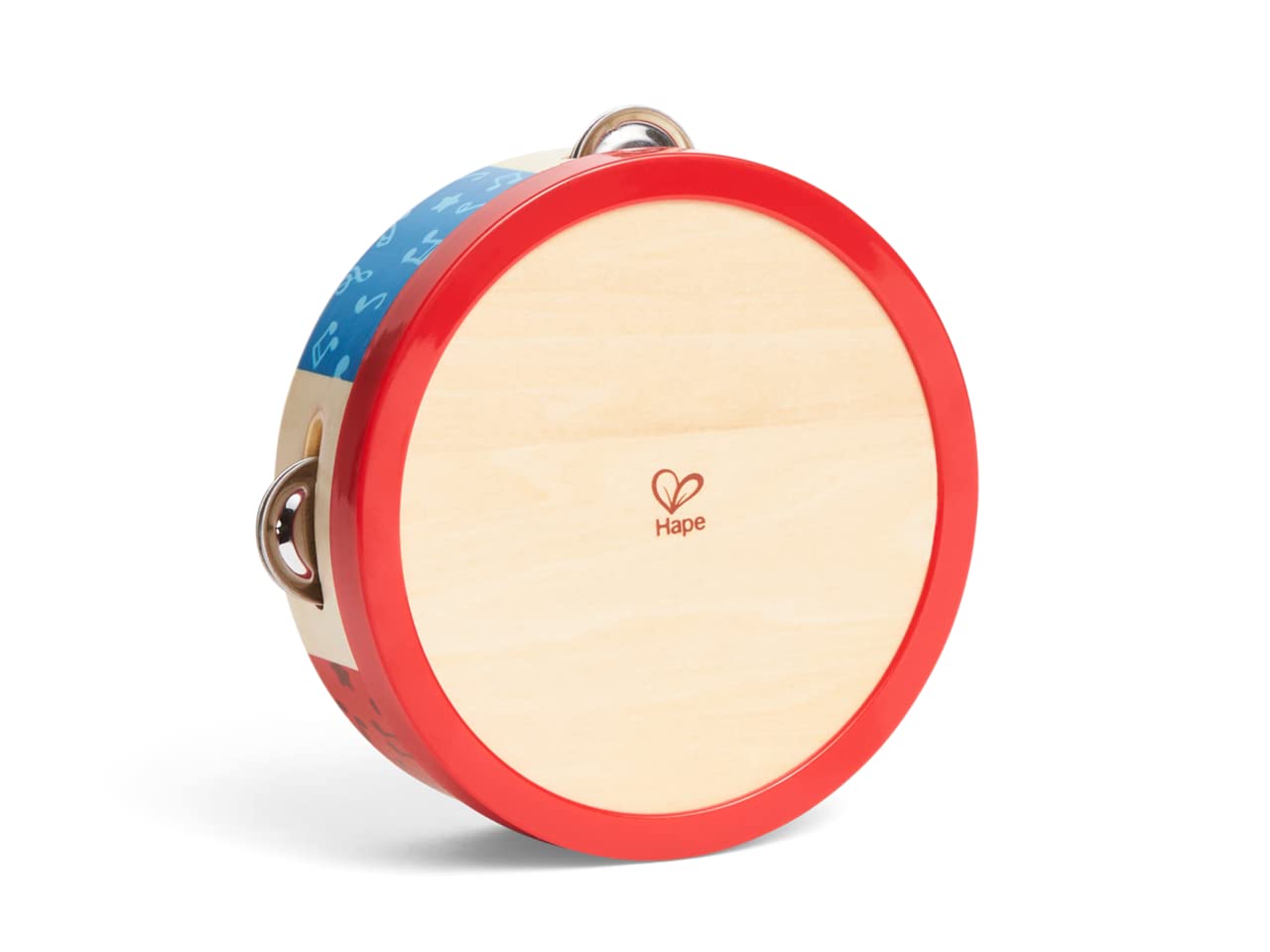 Hape Giochi musicali Tamburello in legno 2 in 1 per bambini