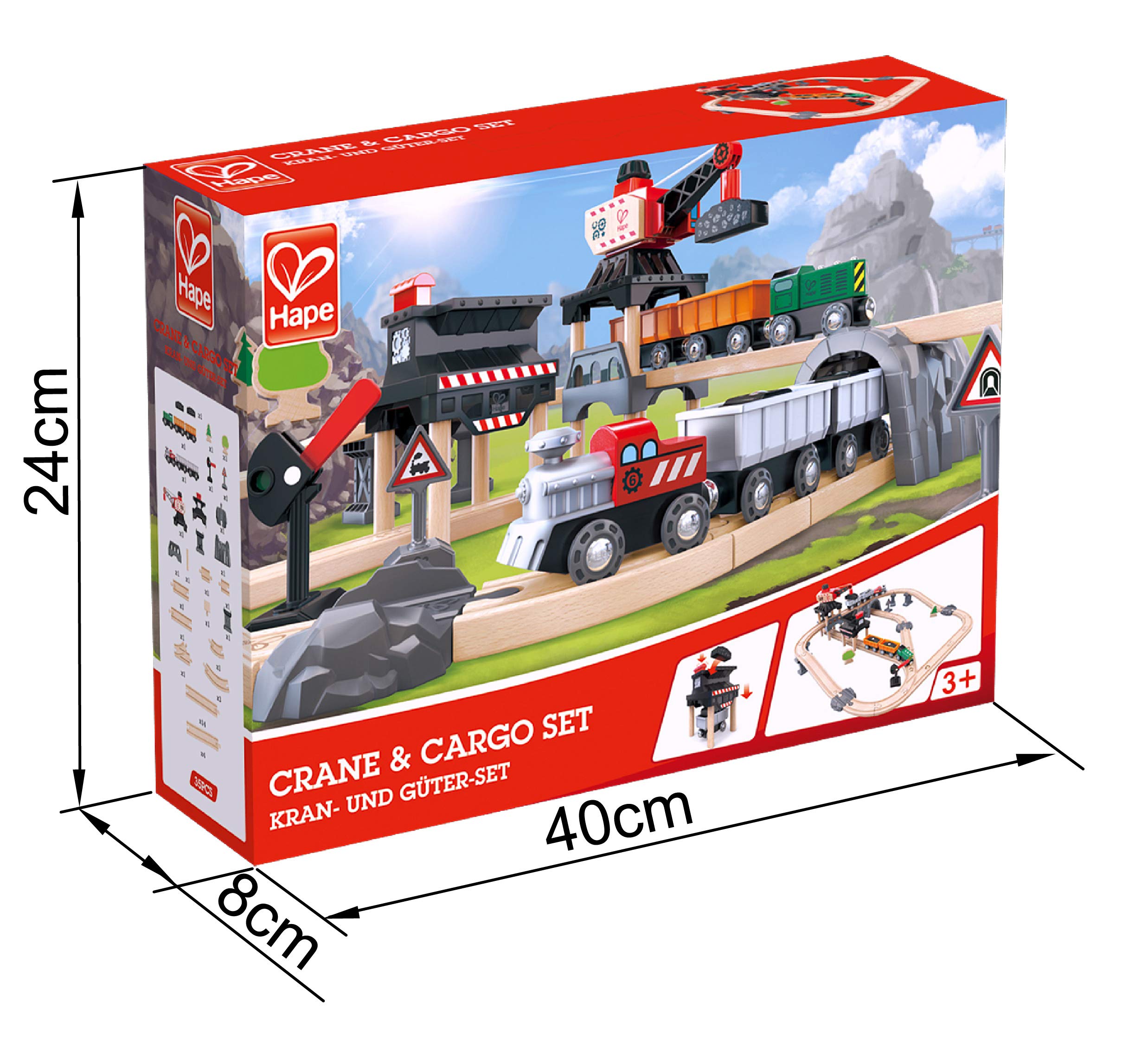 Hape Treno pista con trenino a batteria e gru magnetica 10 binari