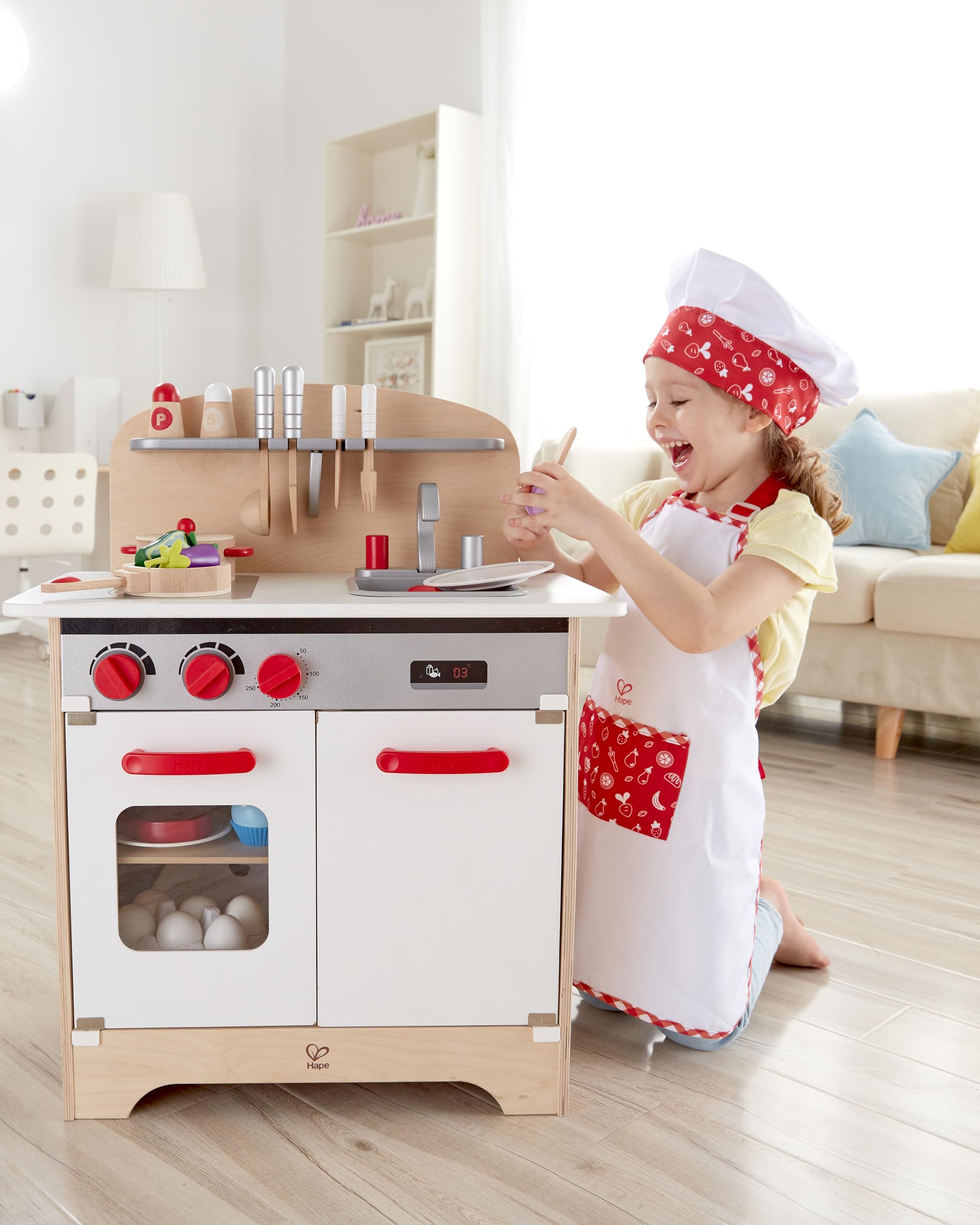 Hape Giochi di ruolo Kit da Chef set da cuoco regolabile
