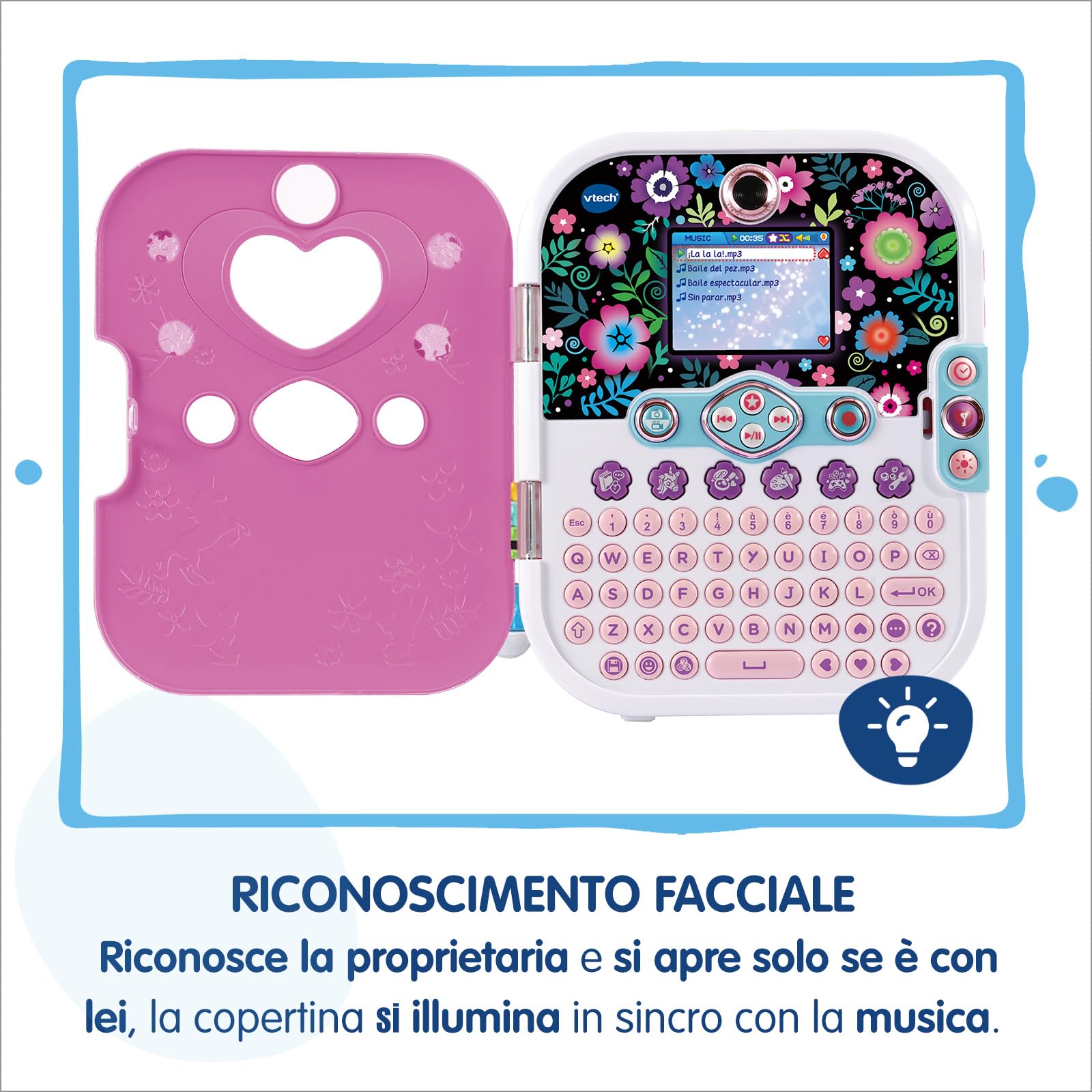 VTech KidiSecrets Selfie Music 2.0 diario segreto con doppia fotocamera