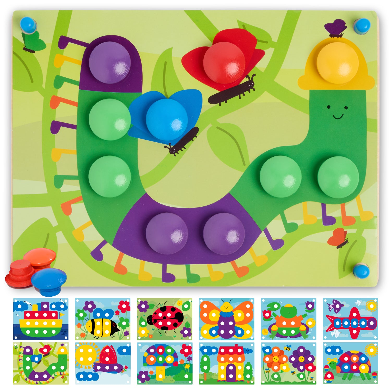 Nene Toys Puzzles & Learning Wooden Color Matching Puzzle, puzzle colori, 12 schede