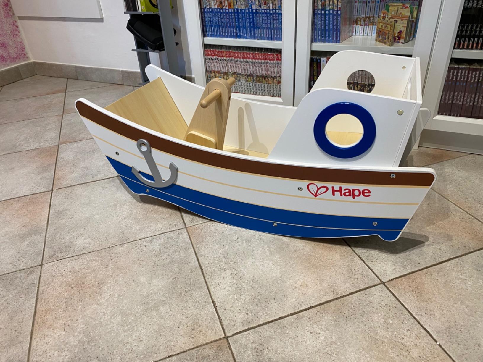 Hape Spingi e cammina Barca a Dondolo cavalcabile legno dai 12 mesi