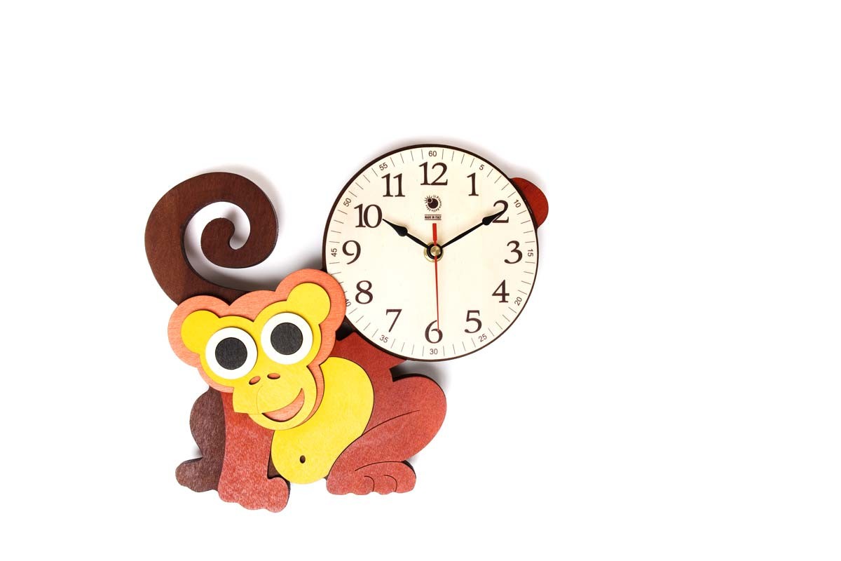 Il Pianeta delle idee Arredare Orologio da muro in legno orologio 24×24 cm in betulla e pioppo