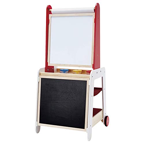 Hape Arte e creatività E1055 lavagna double-face con carrello legno