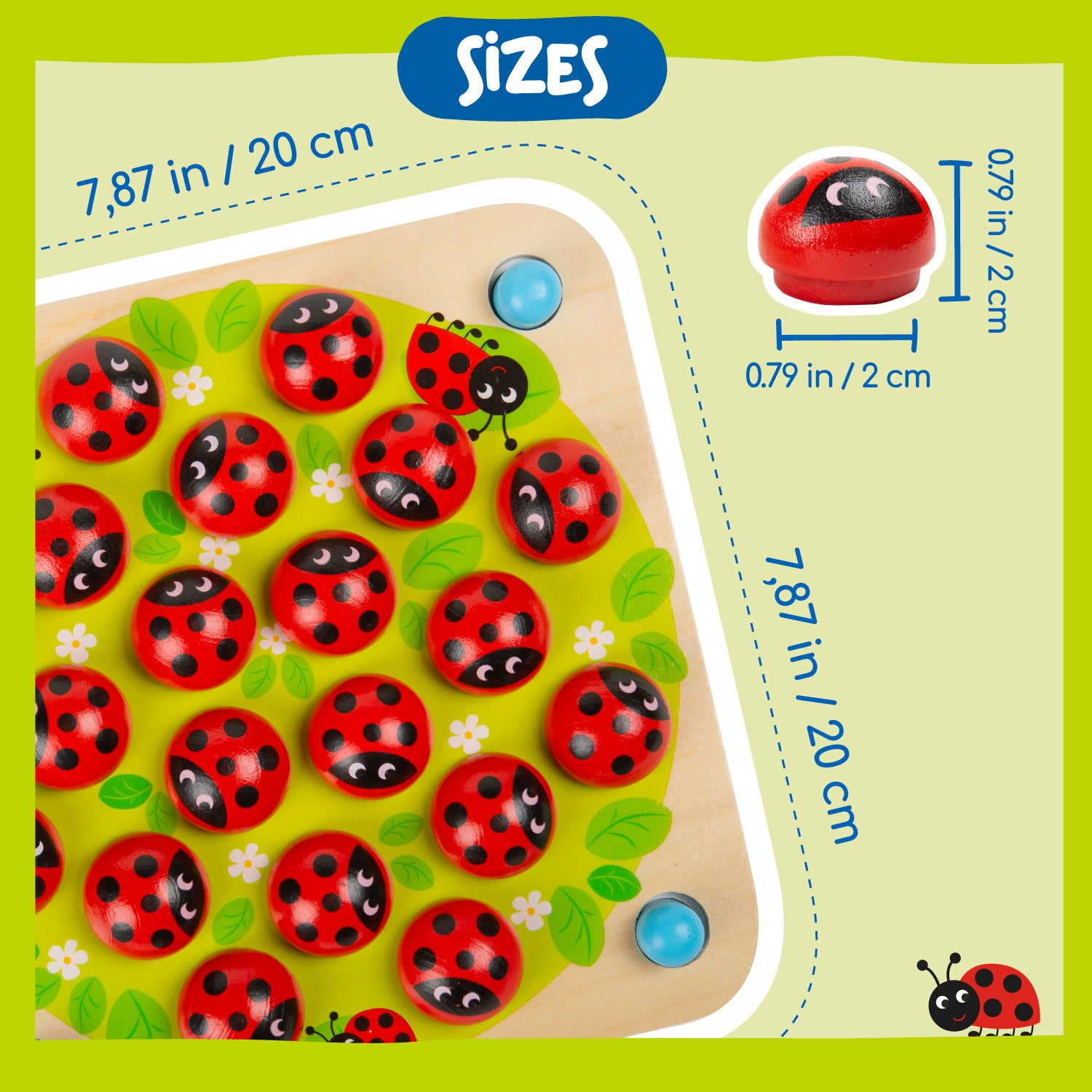 Nene Toys Family Games Ladybug Matching Game gioco memoria in legno
