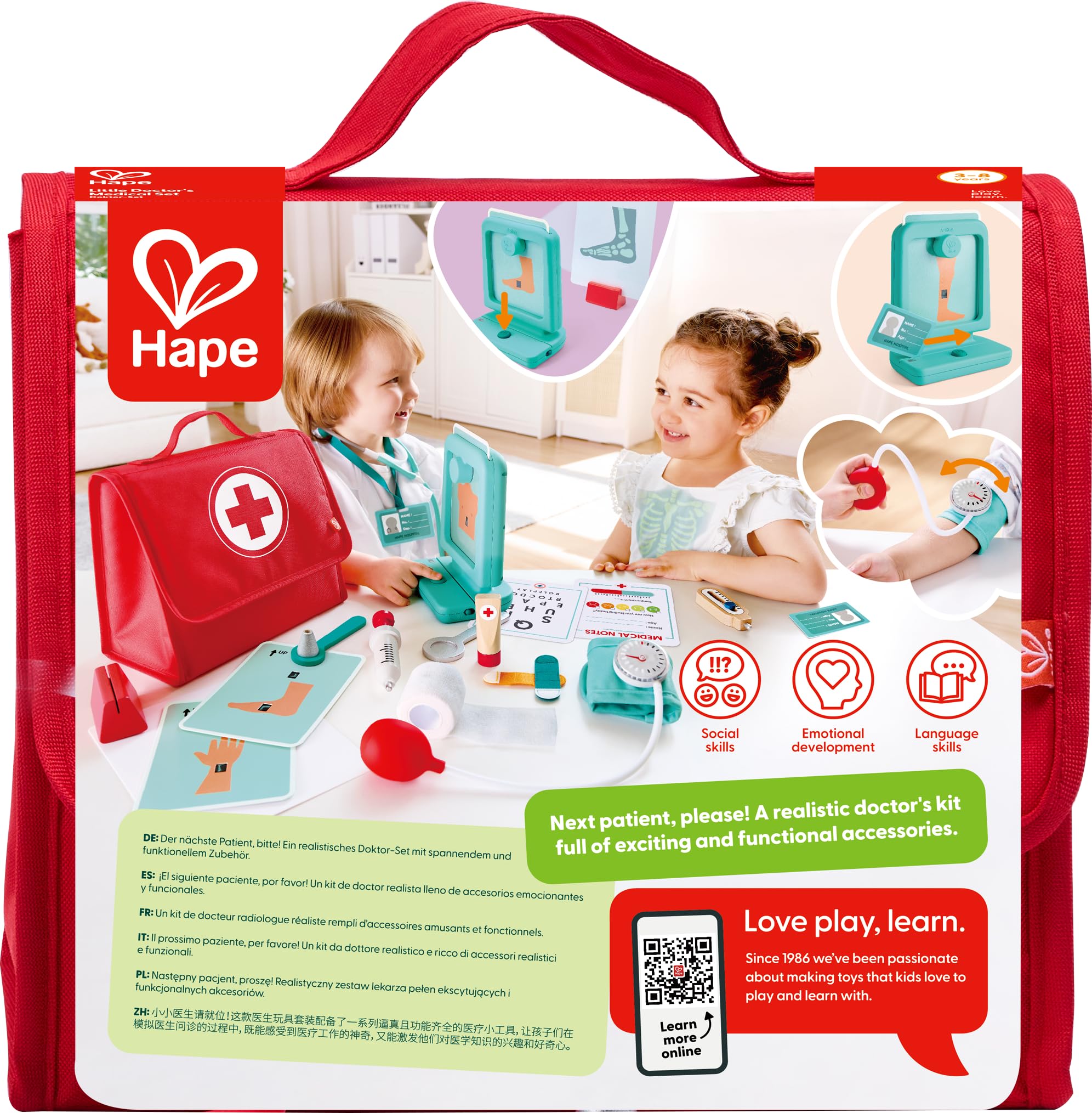Hape Giochi di ruolo Set Medico set da dottore in legno
