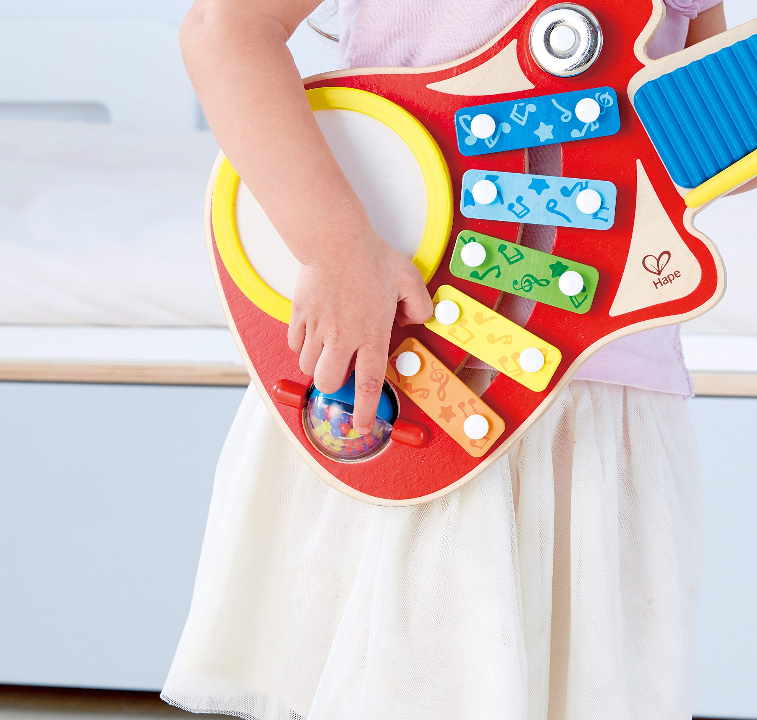 HAPE Giochi musicali Crea Musica 6 in 1 chitarra musicale in legno dai 18 mesi