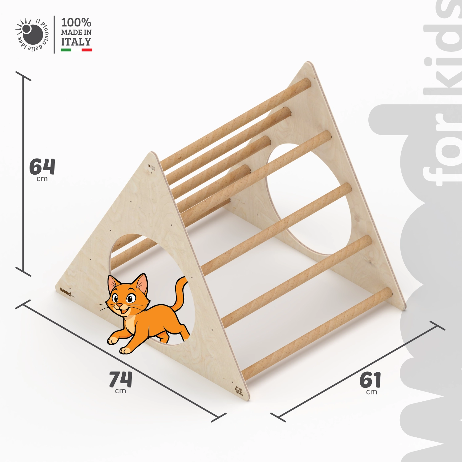 Il Pianeta delle idee Wood for Kids Montessori Triangolo di Pikler in betulla