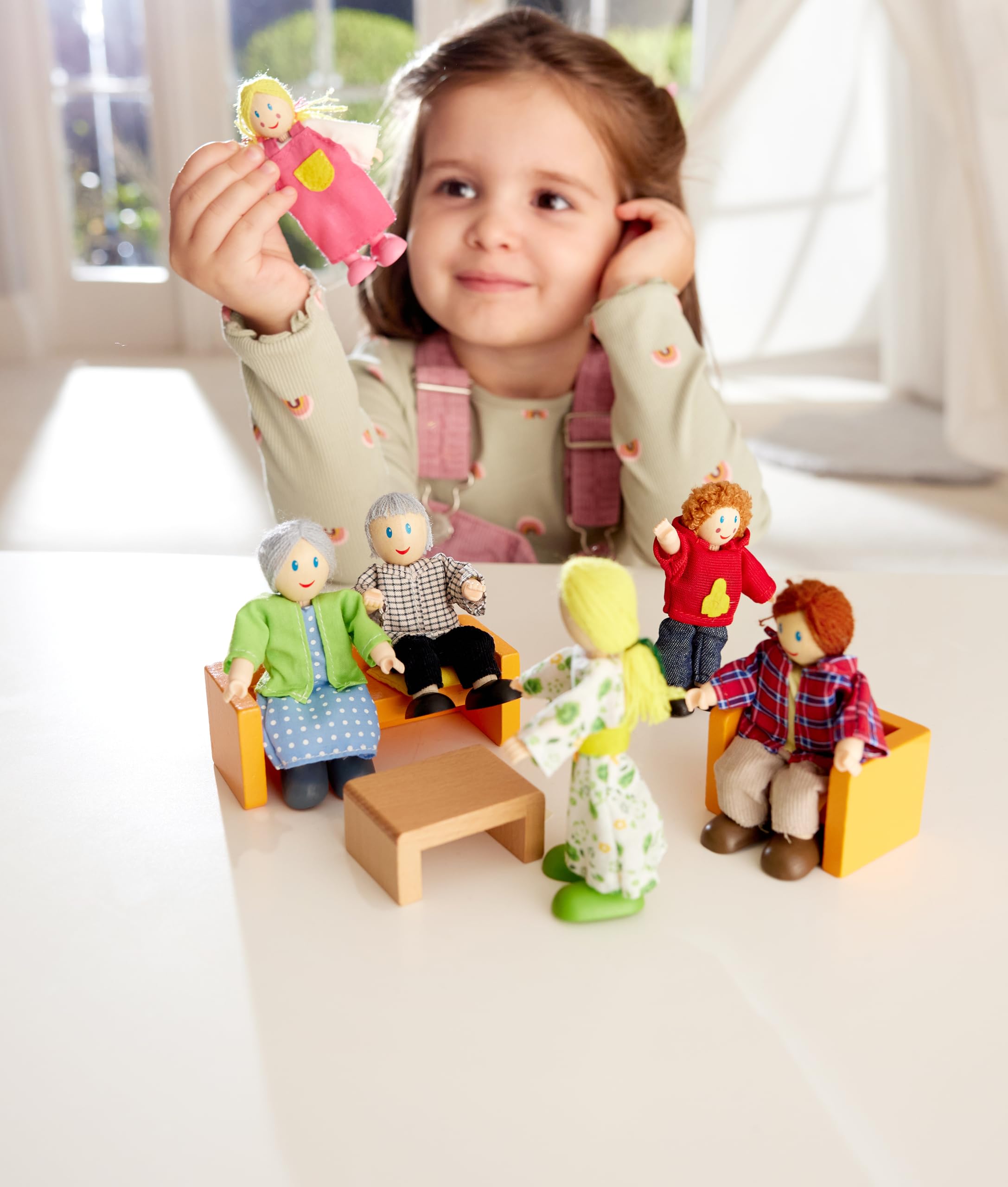 Hape Case delle bambole e accessori E3500 Famiglia Felice bambole in legno